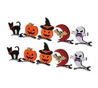 PUNELE Halloween Hair Clips, 10pcs Cute Bats Cats Pumpkins Ghosts Hair Clips with Classic Halloween Theme Design, Lightweight and Portable for Party Performances