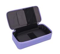 PUNELE Large Capacity Pencil Case PU Zippered Stationery Pen Bag with Double Layers & Hook Loop Pockets for School Office Travel Art Supplies (Purple)