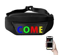 PUNELE LED Display Fanny Pack Unisex Programmable Screen Anime Backpack Messenger Bag with 2.5x5.1in Soft LED Screen for Advertising Holiday Greetings Slogans