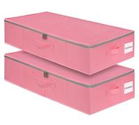 punemi Under Bed Storage Containers, Pink Underbed Storage With Rigid Side/Bottom Support, Closet Organizers And Storage Bins, Blankets Clothes Comforters Storage Bag, Dorm Room Essentials For Girls