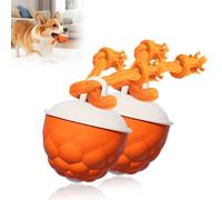 PUNHAIL Interactive Dog Toys Touch Activated Bouncing & Jumping Dog Ball with Rope, Smart Automatic Rolling Toy, USB Rechargeable, Squeaky Doggie Toys to Keep Them Busy (2 Pack Orange)