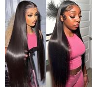 punhurt Full 13x6 Lace Front Wigs Human Hair Pre Plucked Pre Bleached Knots 200 Density Full HD Transparent Lace Frontal Wig Brazilian Unprocessed Straight Human Hair Wigs for Women