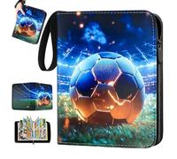 Puniama Football Card Binder Album, 400 Pockets Holder Book with Zipper & Carry Handle, 50 Removable Sleeves Trading Folder for Football Collectors