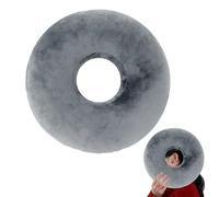 Puniama Grey Ear Piercing Pillow 11 inches, O-Shaped Pillow for Side Sleepers, Donut Pillows for Piercing Aftercare, Releasing Ear Pain, Sleeping Guard