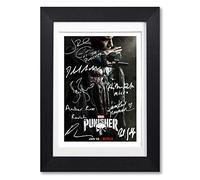Punisher Cast Signed Autograph Autographed A4 Poster Photo Print Picture TV Marvel Netflix Show Series Season Framed DVD Boxset Memorabilia Gift (BLACK FRAMED MOUNTED)