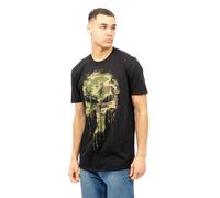 Punisher Men's Skull Camo Cotton T-Shirt White in Black | Size: Medium Punisher Black M
