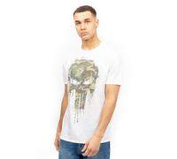 Punisher Men's Skull Camo Cotton T-Shirt White | Size: 2XL Punisher White 2XL