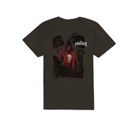 (S, Charcoal) Punisher T Shirt Red Outline new Official Marvel Comics Mens Charcoal Grey