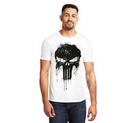 Marvel Men's Avengers Punisher Skull T Shirt, White (White White), XXL UK