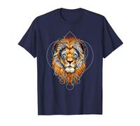 Punjabi Singh Sikh Khanda Lion Sikhism T-Shirt, Men, Navy Blue, 5X-Large