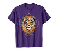 Punjabi Singh Sikh Khanda Lion Sikhism T-Shirt, Men, Purple, X-Large