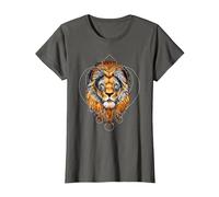 Punjabi Singh Sikh Khanda Lion Sikhism T-Shirt, Women, Asphalt Grey, Small