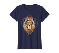 Punjabi Singh Sikh Khanda Lion Sikhism T-Shirt, Women, Navy Blue, Small
