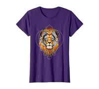 Punjabi Singh Sikh Khanda Lion Sikhism T-Shirt, Women, Purple, Medium