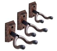 PUNK 3pcs Black Walnut Wood & Metal Guitar Hangers, U-Shaped Hooks, Adjustable Yoke, Holds Up to 30 Lbs, 3 Pack