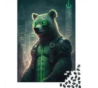Punk Bear 1000 Piece Jigsaw Puzzle for Adults-Puzzles Teenagers Paper Puzzles- Relax Puzzles Games-Brain Teaser Puzzle 1000pcs (38x26cm)