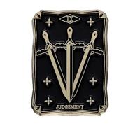 Punk Black Tarot Enamel Pin with Sun, Moon, Bird, Lion, Star, Judge and Death, Normal, Non-precious metal