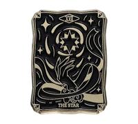 Punk Black Tarot Enamel Pin with Sun, Moon, Bird, Lion, Star, Judge and Death, Normal, Non-precious metal