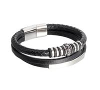 Punk Brown Genuine Leather Bracelet Braided Rope Chain Wristband ic Clasp Men Jewelry Vintage Gift