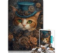 Punk Cat 1000 Piece Jigsaw Puzzles for Adults Gifts,Stress Reliever Difficult Challenge Deal As Gifts for The Whole Family (38x26cm)