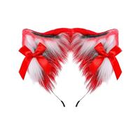Punk Cat Ears Shape Headband with Bowknot Decors Hair Hoop Adult Cosplay Live Broadcast Easter Party Headpiece
