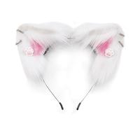 Punk Cat Ears Shape Headband with Ear Studded Decors Hair Hoop Adult Cosplay Live Broadcast Easter Party Headpiece