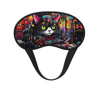 Punk cat Full-Coverage Sleep mask Full-Coverage Sleep mask Relaxing Stress-Free Nighttime Eye mask