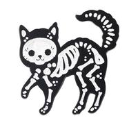 Punk Cat Skeleton Brooch Pin for Women Men Fashion Gothic Unique Black Animal Brooches Lapel Pins for Suit Backpacks Clothes Accessories Hat Bag Unique Jewelry for Halloween Party