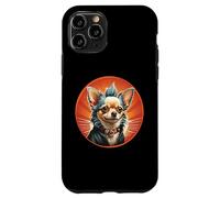Punk Chihuahua Mohawk Motorcycle Jacket Treat Bone Rock Dad Case for iPhone 11 Pro