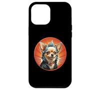 Punk Chihuahua Mohawk Motorcycle Jacket Treat Bone Rock Dad Case for iPhone 12 Pro Max
