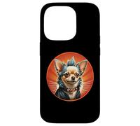 Punk Chihuahua Mohawk Motorcycle Jacket Treat Bone Rock Dad Case for iPhone 14 Pro