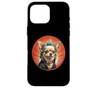 Punk Chihuahua Mohawk Motorcycle Jacket Treat Bone Rock Dad Case for iPhone 16 Pro Max