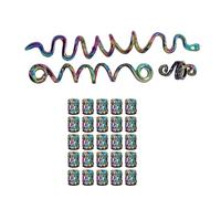 Punk Colorful Snake Hair Jewelry Unique Skull Ethnic Pendant Hair Beads Braided Adjustable Alloy Punk Charm
