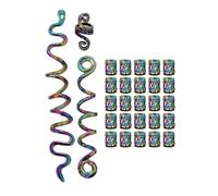 Punk Colorful Snake Hair Jewelry Unique Skull Ethnic Pendant Hair Beads Braided Adjustable Alloy Punk Charms