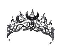 Punk Crowns Rhinestones Bridal Headpiece Baroquely Tiaras Crownpiece for Punk Wedding Cosplay Event Baroquely Star Headpiece