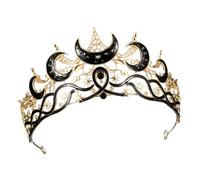 Punk Crowns Rhinestones Bridal Headpiece Baroquely Tiaras Crownpiece for Punk Wedding Cosplay Event Stars Crowns