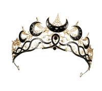 Punk Crowns Rhinestones Bridal Headpiece Baroquely Tiaras Crownpiece for Punk Wedding Cosplay Event Baroquely Star Headpiece