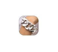 Punk Cuba Link Statement Bracelet for Women Men 14K Gold Chunky Adjustable Cuban Chain Bangles Exaggerated Cuban Link Bracelet Halloween Jewelry Gifts, L, Alloy, no gemstone