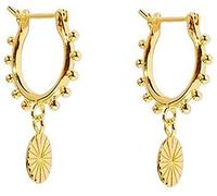 Punk Disc Drop Dangle Small Hoop Earrings for Women Girls 925 Sterling Silver Huggie Ball Bead Lever Back Hoops Cartilage Click-Top Nickel Free Fashion Bemian Dainy Jewelry (Gold)