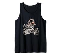 Punk Dog Motorcycle Rider With Skulls Tank Top