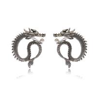Punk Dragon Earrings, Vintage Gothic Dragon Dangle Earrings for Women, Bohemian Animal Dragon Vacation Earrings, Ancient Chinese Dragon Statement Earrings Summer Boho Jewelry, Zinc, Cubic Zirconia