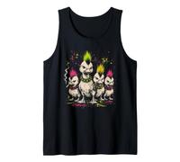 Punk Duck Spiked Collar Vintage Rock Rocker Duck Mohawk Tank Top