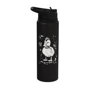 Punk Duckling Graphic Spiked Collar Duck Alt Animal Design Stainless Steel Insulated Water Bottle