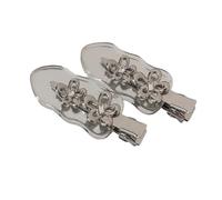 Punk Flat Clip Hairpin Barrettes Casual Floral Duckbill Clip Headwear Bunches Clips 2000s Trendy Photo Props Floral Duckbill Hairclip