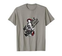 Punk Girl Design with Red Mohawk Street Style Illustration T-Shirt
