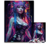 Punk Girl No Jigsaw Puzzles for Adults 1000 Piece Jigsaw Puzzles Perfect for Family Fun Party Games Birthday Party Favors 1000 PCS(75x50cm)