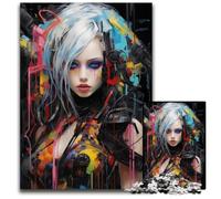 Punk Girl No Jigsaws 1000 Pieces for Adults Puzzles for Adults Intricate Design for Teenagers DIY Decor And BrainBoosting Fun 1000 PCS(38x26cm)