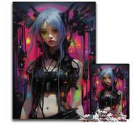 Punk Girl No Jigsaws 1000 Pieces for Adults Wooden Jigsaw Puzzles for Adults for Travel LoversCouples Challenging Toy 1000 PCS(75x50cm)