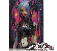 Punk Girl No8 1000 Piece Jigsaw Puzzle | Jigsaw Puzzle | Sustainable Puzzle for Adults | Premium 100% Wooden Puzzle | Fun Games 1000pcs (75x50cm)