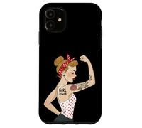 Punk Girl Power Feminist Retro Art Rosie Riveter Tattoo Case for iPhone 11